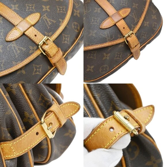 LOUIS VUITTON Logo Saumur 30 Shoulder Bag Monogram Leather Brown - Picture 14 of 16